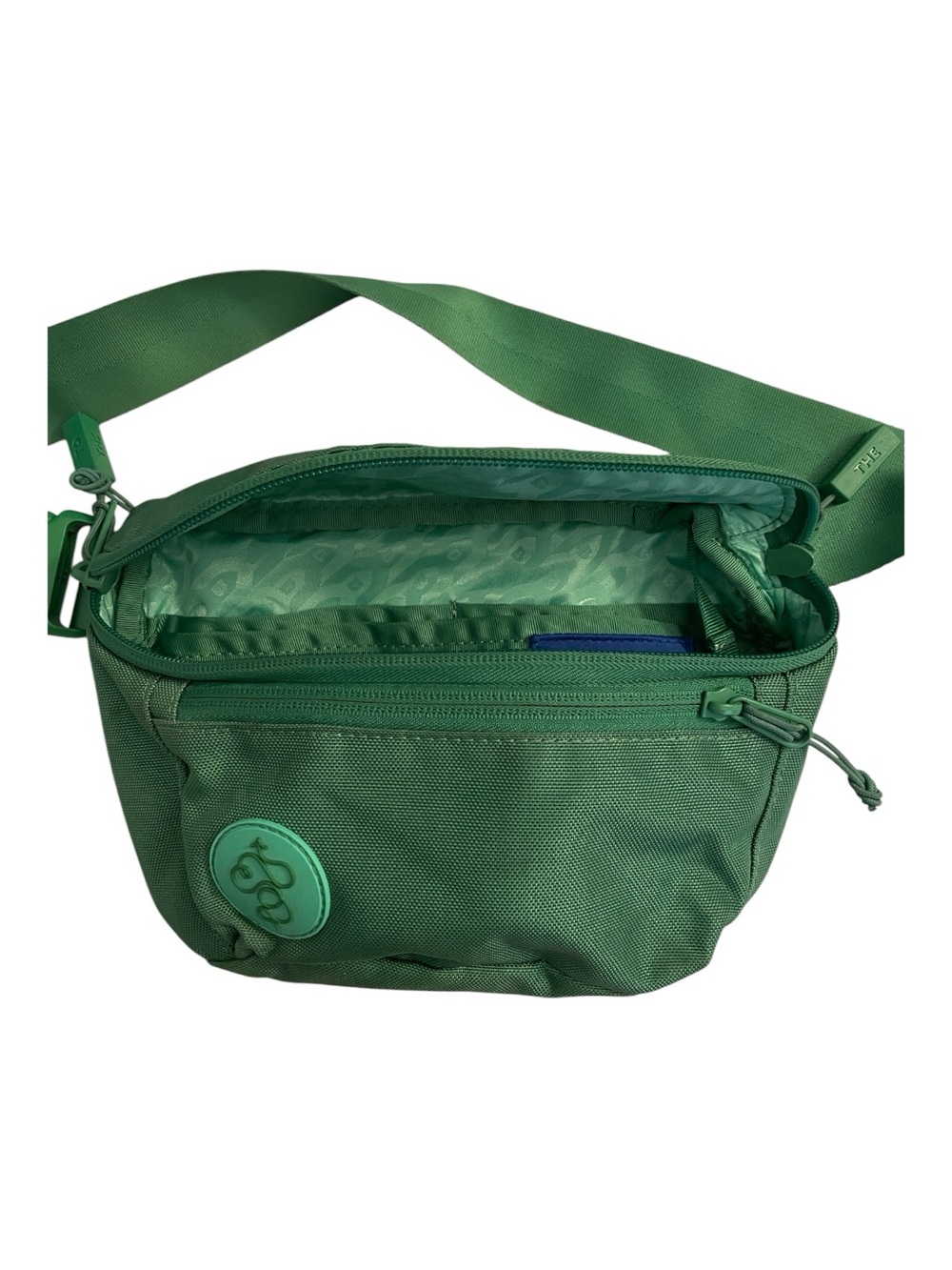 Baboon to the Moon♥️Green Crossbody Sling Bag with Embossed Logo Patch - Picture 4 of 9